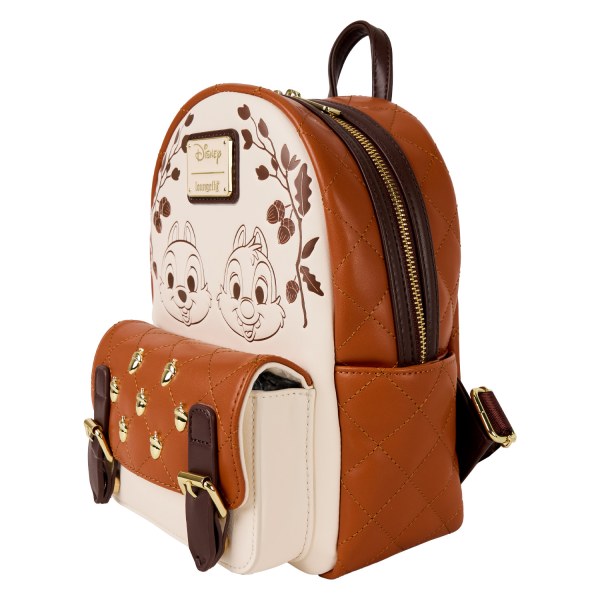 mini mochila con textura acolchada de bellota Chip y Dale - DISNEY LOUNGEFLY
