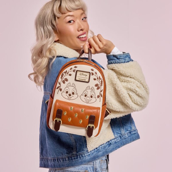 mini mochila con textura acolchada de bellota Chip y Dale - DISNEY LOUNGEFLY