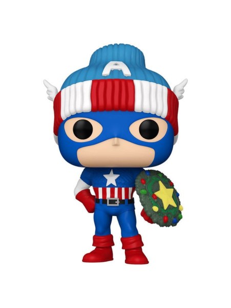 Figura de vinilo Marvel POP! 1438 Holiday Capitán América 9 cm