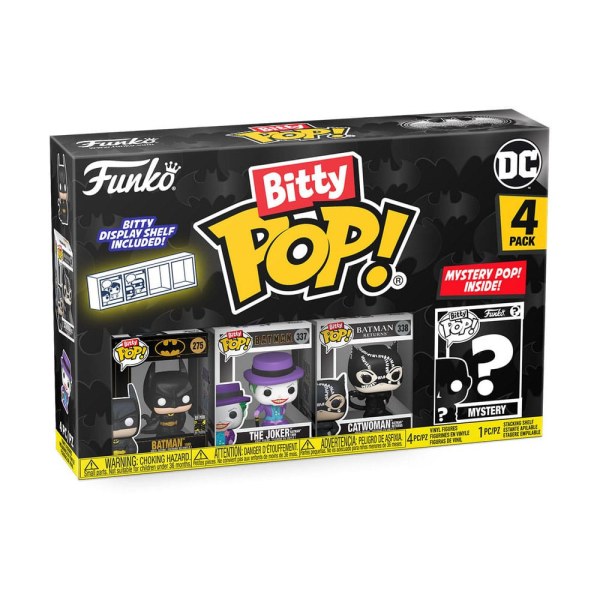 Pack del 85.º aniversario de Batman : ¡4 figuras Bitty POP! Vinilo Batman de 2,5 cm