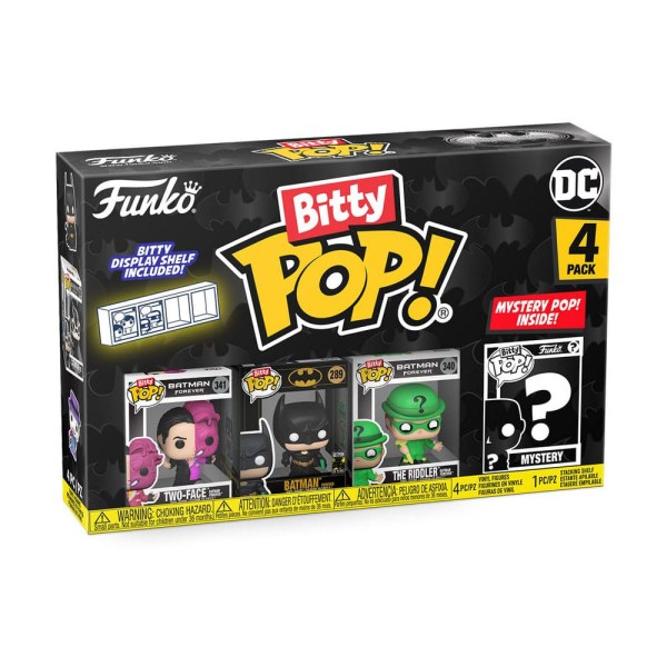 Pack del 85.º aniversario de Batman : ¡4 figuras Bitty POP! Vinilo Dos Caras de 2,5 cm