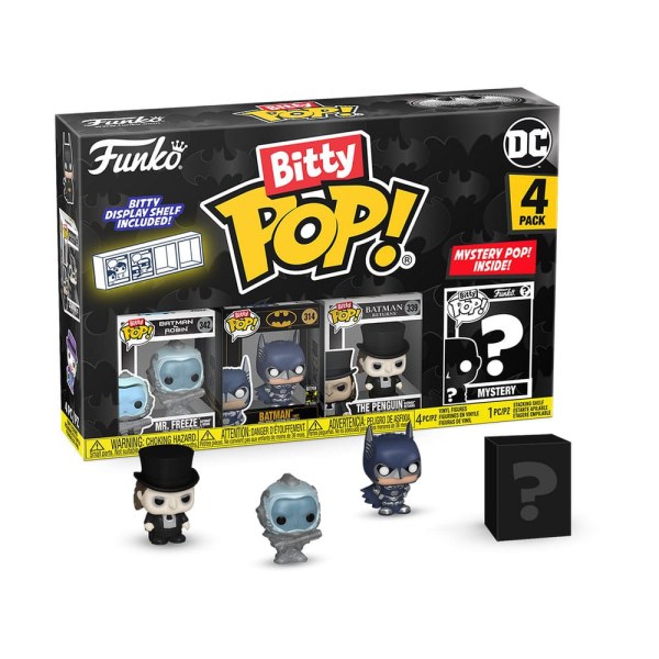 Pack del 85.º aniversario de Batman : ¡4 figuras Bitty POP! Vinilo congelado de 2,5 cm