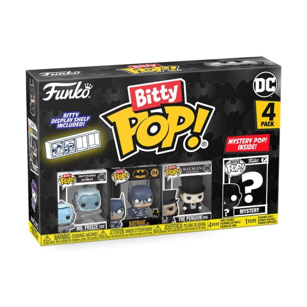 Pack del 85.º aniversario de Batman : ¡4 figuras Bitty POP! Vinilo congelado de 2,5 cm