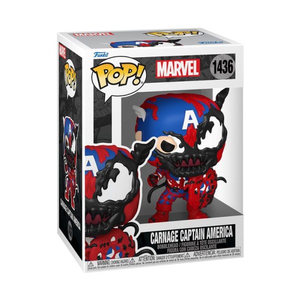 Figura de vinilo Marvel POP! 1436 Carnageized - Capitán América 9 cm
