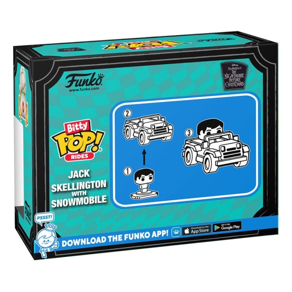 Figura de vinilo POP! Rides de "Navidad antes de Navidad " : Jack Skellington con moto de nieve (1 pulgada)
