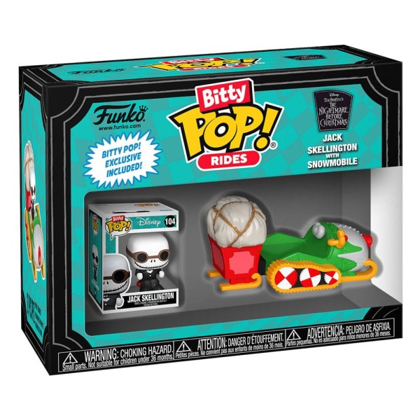 Figura de vinilo POP! Rides de "Navidad antes de Navidad " : Jack Skellington con moto de nieve (1 pulgada)