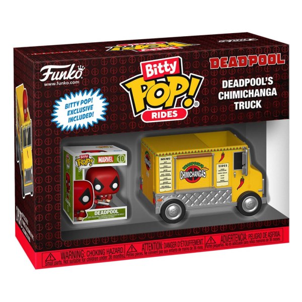 Figura de vinilo Marvel POP! Rides de Deadpool con camión Chimichanga de 1 pulgada