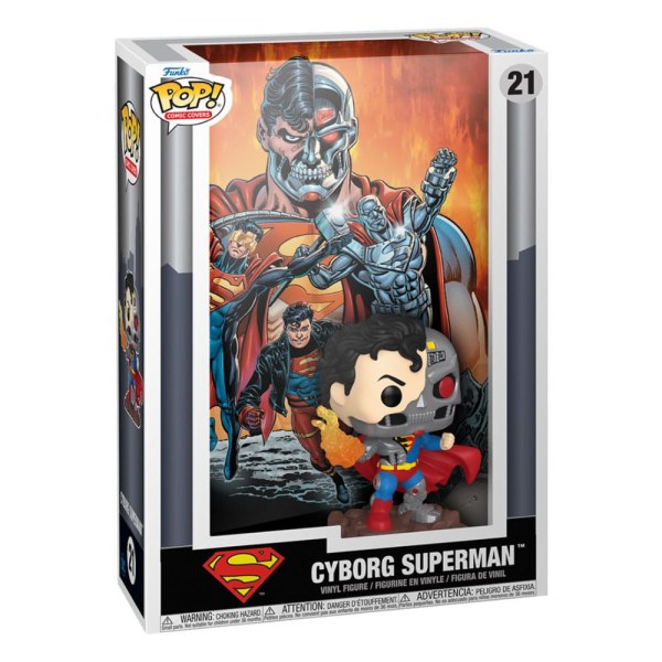 Figura de vinilo de la portada del cómic DC Comics POP! 21 Cyborg Superman de 9 cm
