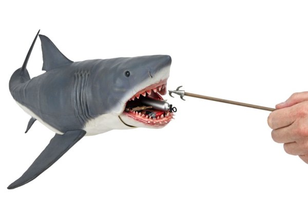 Figura de Tiburón 12" Cabeza a Cola El Juego de Tiburón 50 Aniversario 38 cm