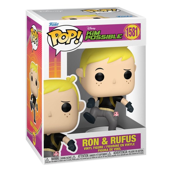 Kim Possible POP! 1581 Figura de vinilo Ron con Rufus 9 cm