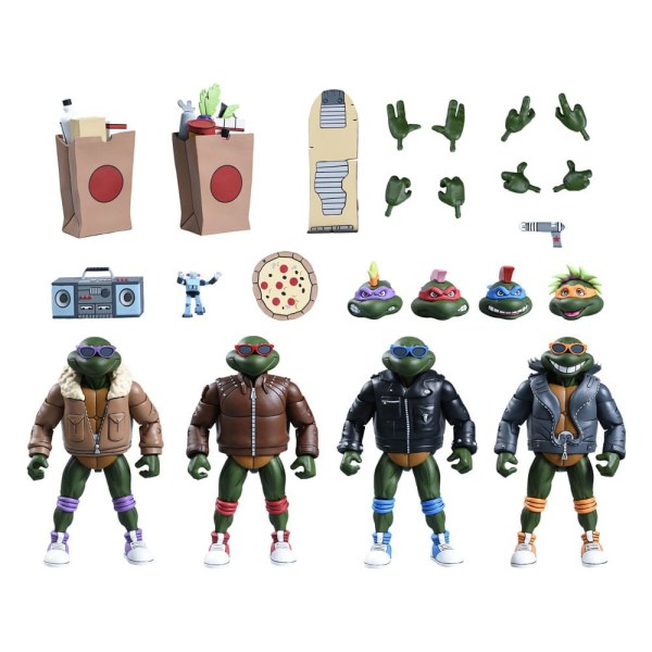 figuras Tortugas Ninja Adolescentes Mutantes (Dibujos animados) Pack de 4 Tortugas Punk 18 cm