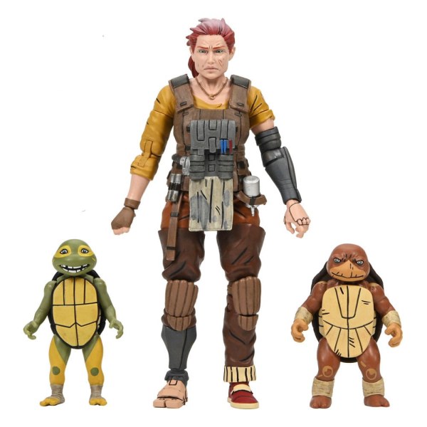 Figura Tortugas Ninja (Los Últimos Ronin Los Años Perdidos) Synja Grammy April con Baby Yi y Moja 18 cm