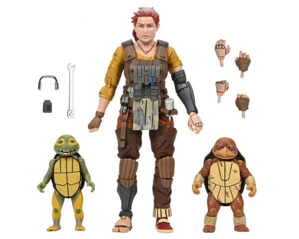 Figura Tortugas Ninja (Los Últimos Ronin Los Años Perdidos) Synja Grammy April con Baby Yi y Moja 18 cm