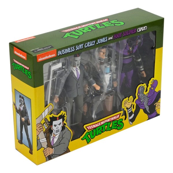 Tortugas Ninja (Dibujos animados) pack 2 figuras Business Suit Casey Jones y Split Foot Soldier 18 cm