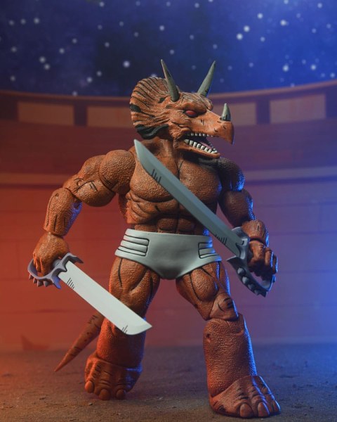Figura de Gladiador Triceraton de las Tortugas Ninja (Mirage Comics) de 21 cm