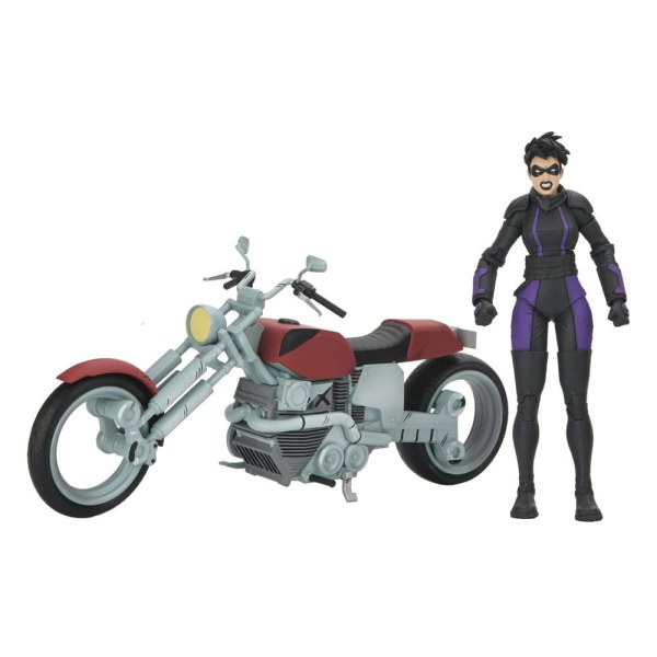 Figura de las Tortugas Ninja (El Último Ronin: Los Años Perdidos) Casey Marie con la Moto del Último Ronin 18 cm