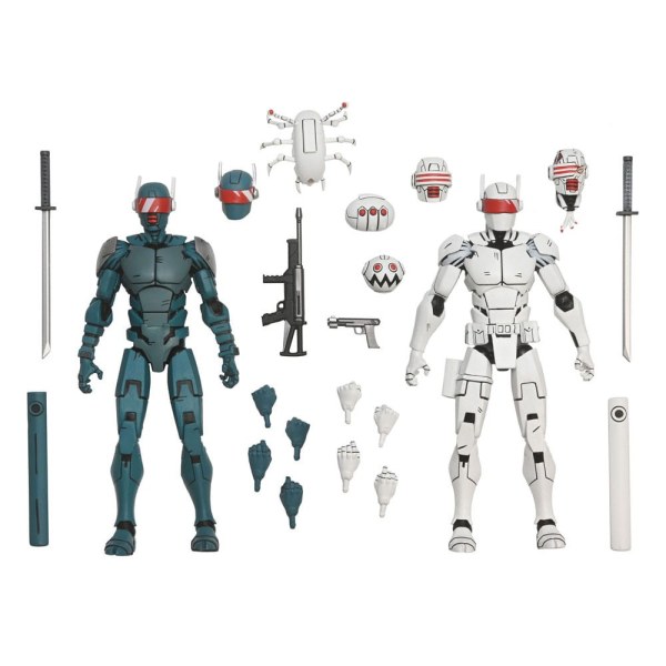 Tortugas Ninja (Los Últimos Ronin) pack de 2 figuras Synja Robots 18 cm