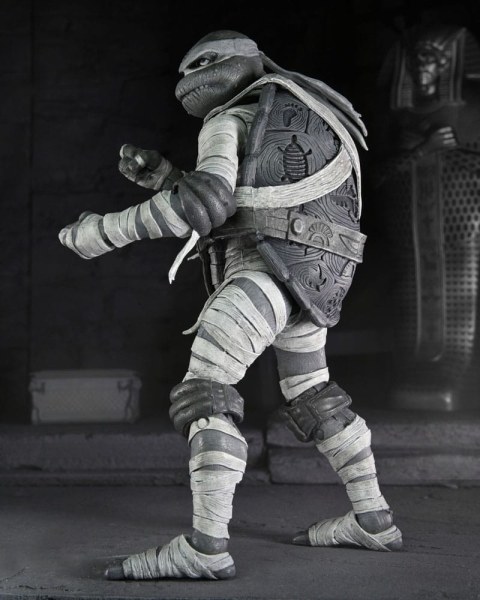 Pack 4 figuras Tortugas Ninja Universal Monsters x Teenage Mutant Ninja Turtles Blanco y Negro 18 cm