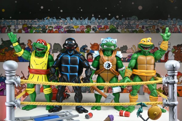 Figuras Tortugas Ninja (Archie Comics) Pack de 4 Stump Wrestling Turtles 18 cm