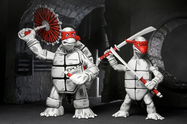 Tortugas Ninja (Mirage Comics) pack de 2 figuras Primeras Tortugas en Blanco y Negro 18 cm