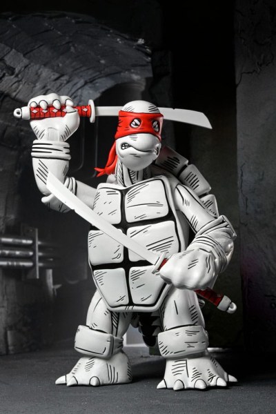 Tortugas Ninja (Mirage Comics) pack de 2 figuras Primeras Tortugas en Blanco y Negro 18 cm
