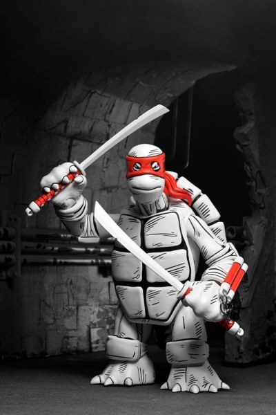Tortugas Ninja (Mirage Comics) pack de 2 figuras Primeras Tortugas en Blanco y Negro 18 cm