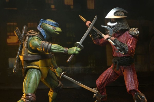 Figura de Shredder vs. Leo de las Tortugas Ninja (Película de 1990) Batalla en el tejado, 18 cm