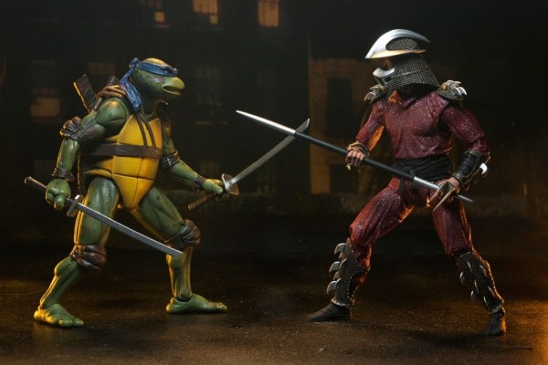 Figura de Shredder vs. Leo de las Tortugas Ninja (Película de 1990) Batalla en el tejado, 18 cm