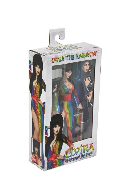 Figura Elvira, Señora de la Oscuridad Vestida sobre el Arcoíris Elvira 20 cm