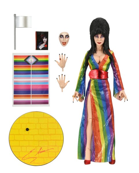 Figura Elvira, Señora de la Oscuridad Vestida sobre el Arcoíris Elvira 20 cm