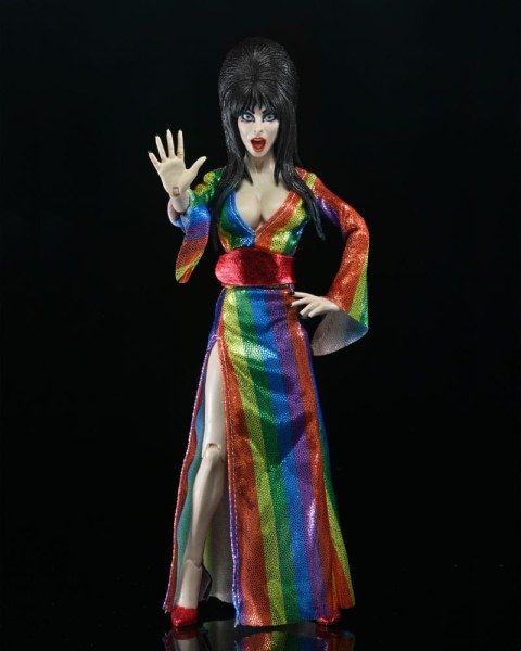 Figura Elvira, Señora de la Oscuridad Vestida sobre el Arcoíris Elvira 20 cm