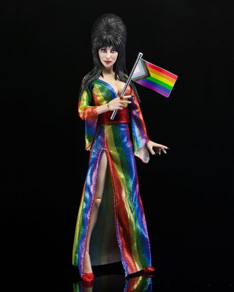 Figura Elvira, Señora de la Oscuridad Vestida sobre el Arcoíris Elvira 20 cm