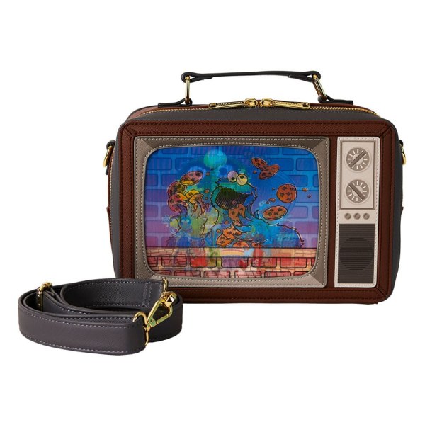 1. bolsos de hombro retro de TV de Plaza Sésamo de Loungefly