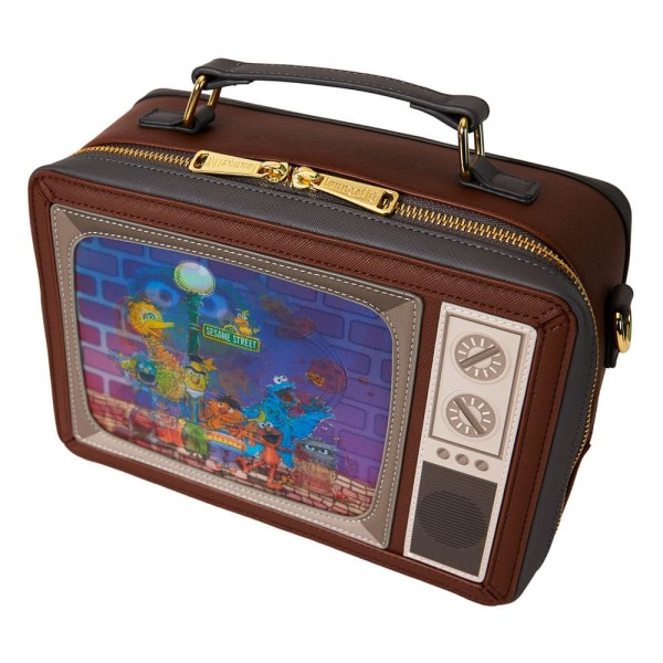 1. bolsos de hombro retro de TV de Plaza Sésamo de Loungefly
