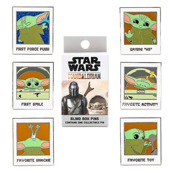Pin de esmalte de caja sorpresa Loungefly Star Wars The Mandalorian Yoda el Niño surtido