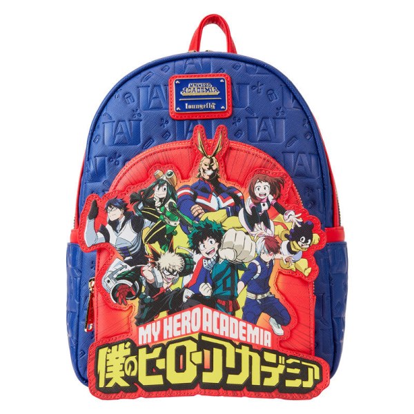 mochilas Loungefly My Hero Academia Group con logotipo en relieve de 26 cm