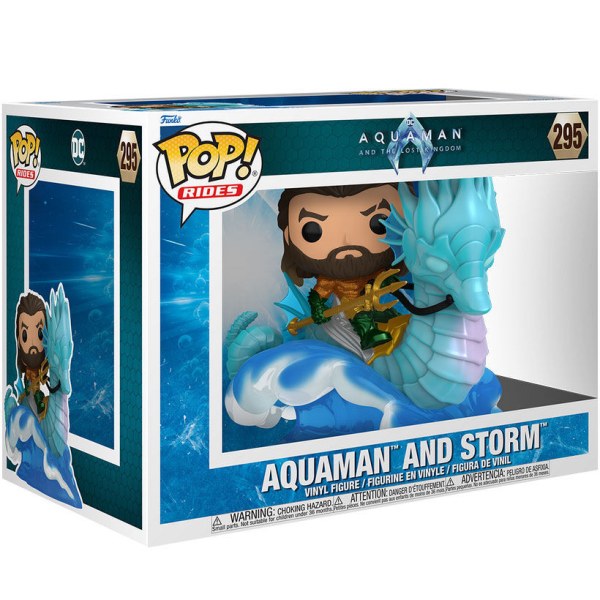 Figura POP! 295 Ride Deluxe DC Comics Aquaman y el Reino Perdido Aquaman en Storm