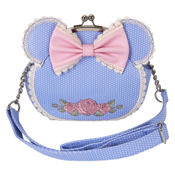 Bolso bandolera con cierre de beso y encaje floral de Minnie - DISNEY LOUNGEFLY