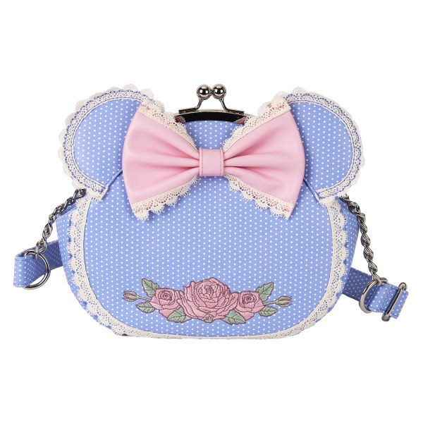 Bolso bandolera con cierre de beso y encaje floral de Minnie - DISNEY LOUNGEFLY