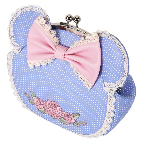 Bolso bandolera con cierre de beso y encaje floral de Minnie - DISNEY LOUNGEFLY