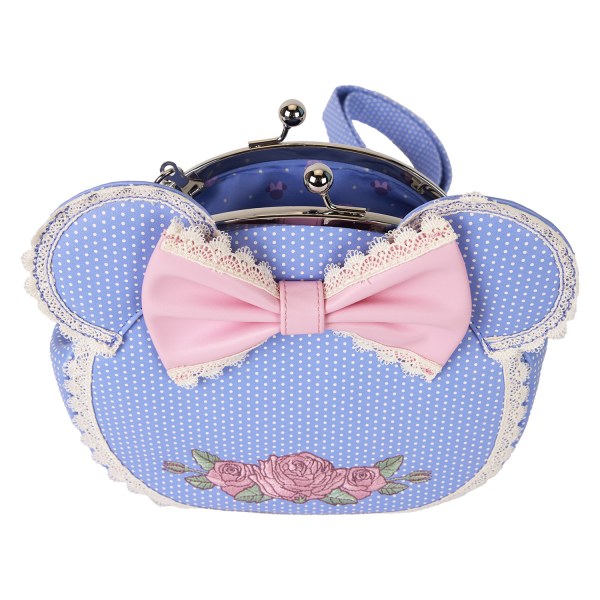 Bolso bandolera con cierre de beso y encaje floral de Minnie - DISNEY LOUNGEFLY