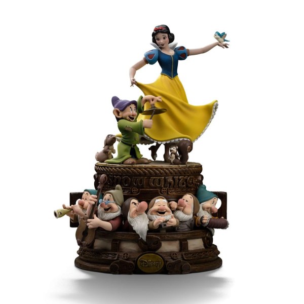 Estatuilla de Blanca Nieves y los 10 enanitos Escala de arte 1 Blanca Nieves y Dopey Edición Deluxe 21 cm