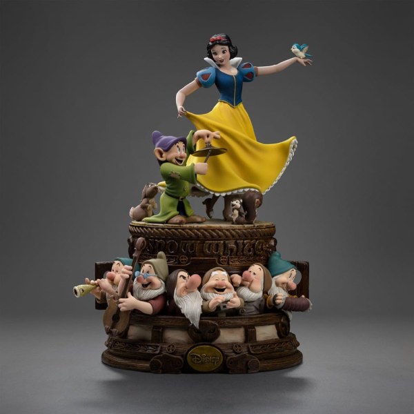 Estatuilla de Blanca Nieves y los 10 enanitos Escala de arte 1 Blanca Nieves y Dopey Edición Deluxe 21 cm