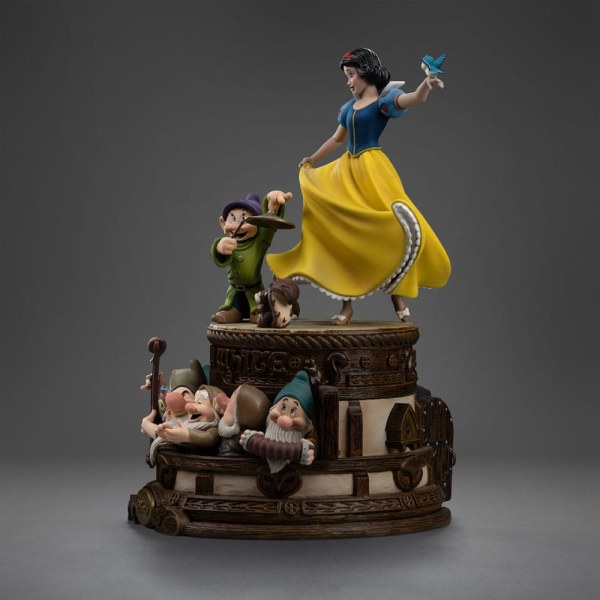 Estatuilla de Blanca Nieves y los 10 enanitos Escala de arte 1 Blanca Nieves y Dopey Edición Deluxe 21 cm