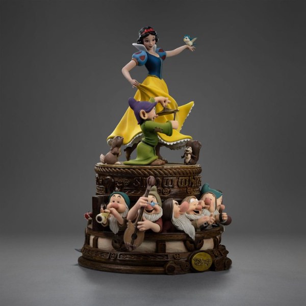 Estatuilla de Blanca Nieves y los 10 enanitos Escala de arte 1 Blanca Nieves y Dopey Edición Deluxe 21 cm