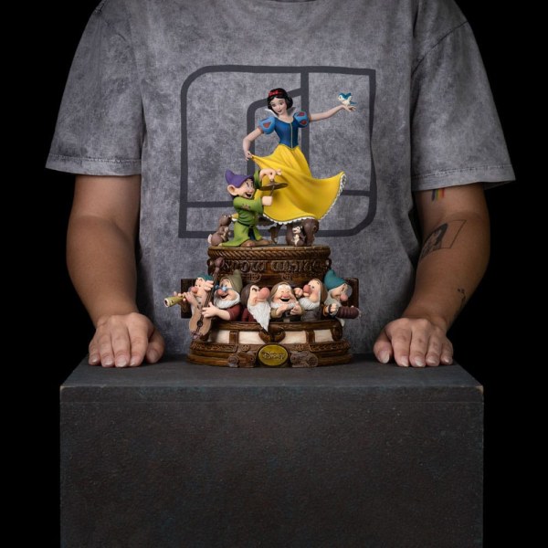 Estatuilla de Blanca Nieves y los 10 enanitos Escala de arte 1 Blanca Nieves y Dopey Edición Deluxe 21 cm