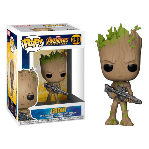Figura POP! 293 Marvel Los Vengadores Infinity War Groot adolescente con pistola