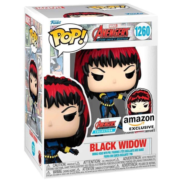 Figura POP! 1260 Marvel Los Vengadores 60 aniversario Comic Black Widow con pin exclusivo