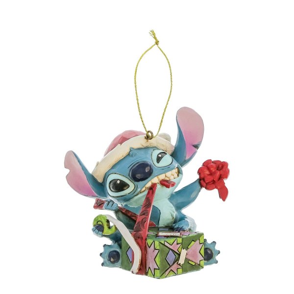 Adorno colgante de STITCH desenvolviendo un regalo - DISNEY TRADITIONS
