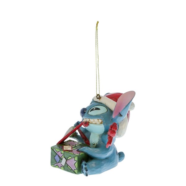 Adorno colgante de STITCH desenvolviendo un regalo - DISNEY TRADITIONS
